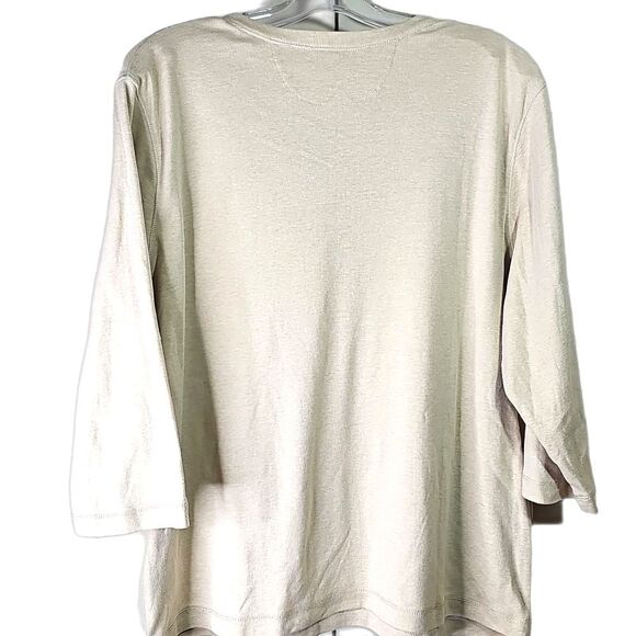 Blouse By Raulph Lauren Lauren Jeans Co Cotton Blend Beige Plus Size 3X - Picture 5 of 5